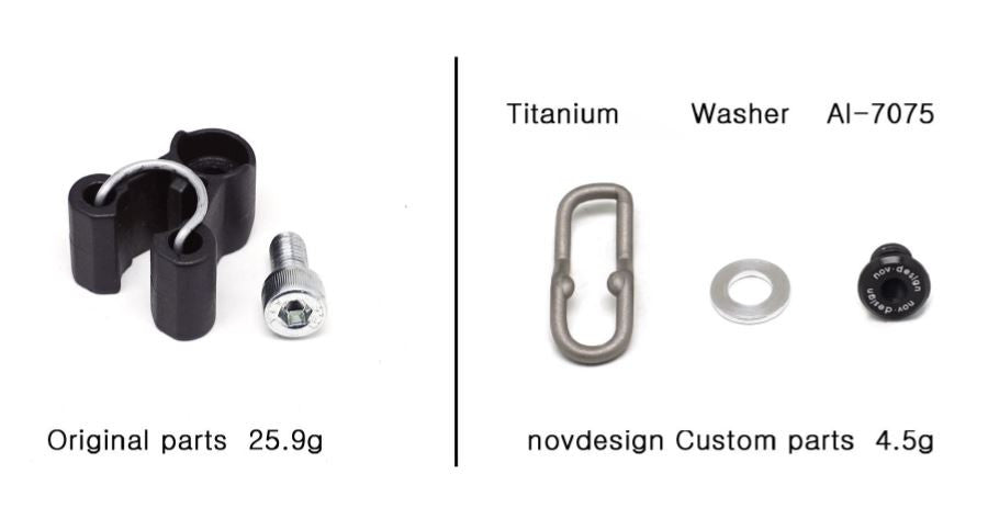 novdesign Brompton Titanium Handlebar Catch - Aluminum - SpinWarriors