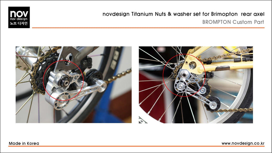 NovDesign Rear Axle 2 Speed Titanium Nuts - Gold - SpinWarriors