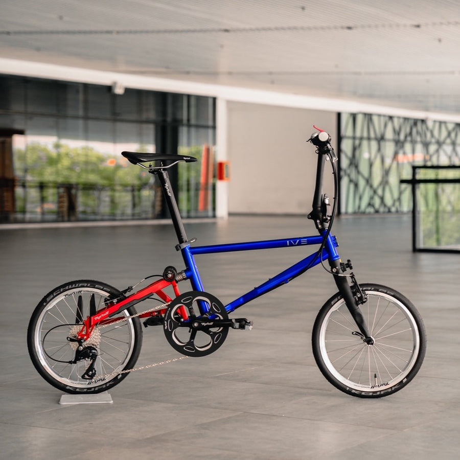 Tyrell IVE Sports Folding Bike - Metallic Blue/Metallic Red