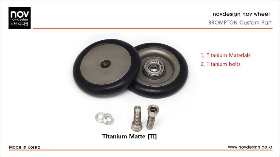 novdesign Brompton Convertible Easy Wheel - Titanium Matte - SpinWarriors