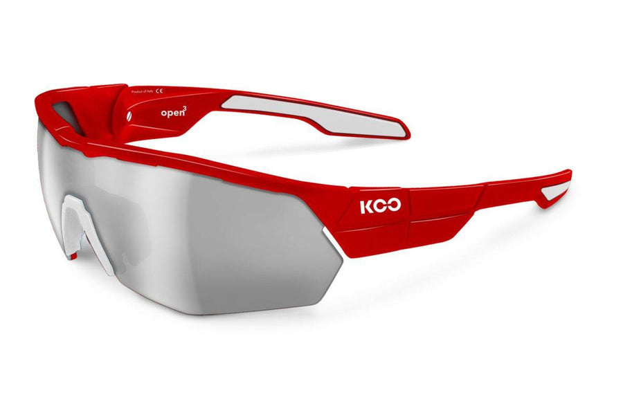 KOO Open Cube Red Sunglasses - Smoke Mirror Lens - SpinWarriors