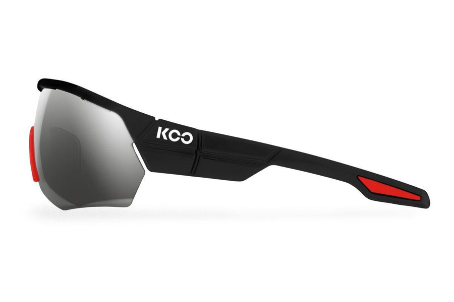 KOO Open Cube Black/Red Sunglasses - Smoke Mirror Lens - SpinWarriors