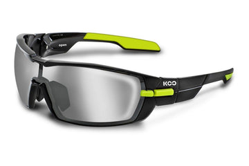 KOO Open Black/Lime Sunglasses - Smoke Mirror Lens - SpinWarriors