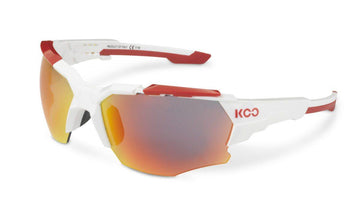 KOO Orion White/Red Sunglasses - Red Mirror Lens - SpinWarriors
