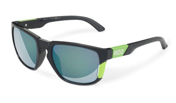 KOO California Black/Lime Sunglasses - Deep Green Lens - SpinWarriors