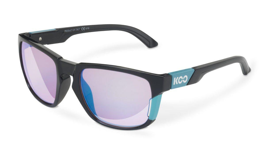KOO California Black/Blue Sunglasses - Blue Mirror Lens - SpinWarriors