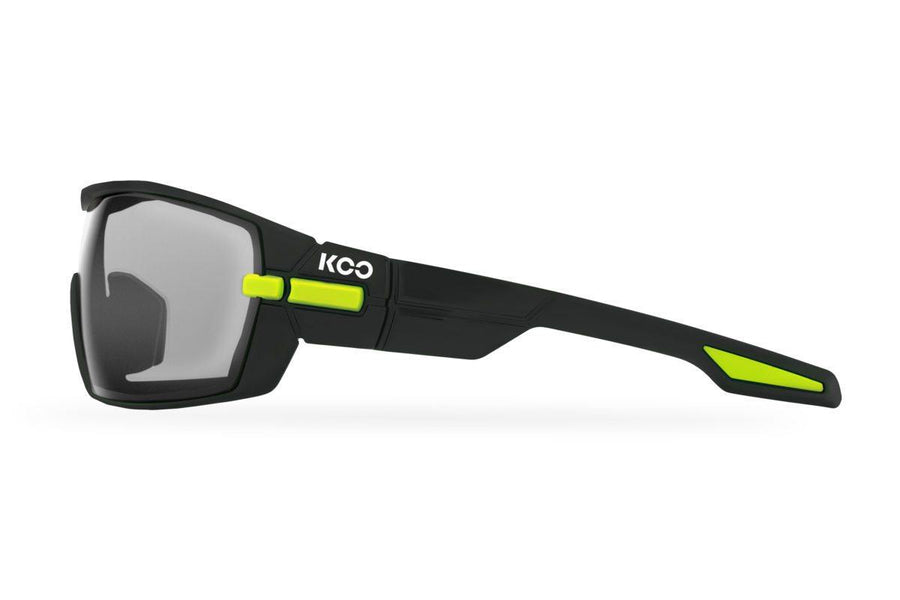 KOO Open Black/Lime Sunglasses - Smoke Mirror Lens - SpinWarriors