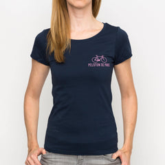 Peloton de Paris The Classic Navy Women T-Shirt - SpinWarriors