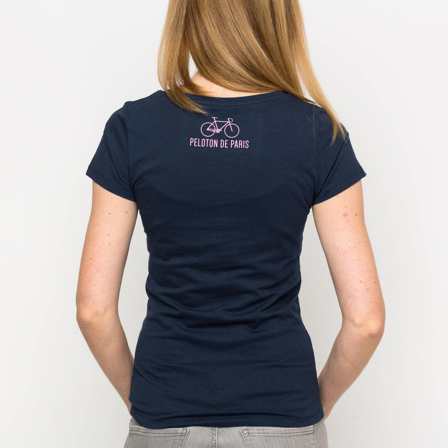 Peloton de Paris The Classic Navy Women T-Shirt - SpinWarriors