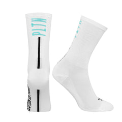 Peloton de Paris PLTN Socks - White/Celeste - SpinWarriors