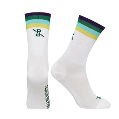 Peloton de Paris PLTN Socks - Popsicle White/Green - SpinWarriors