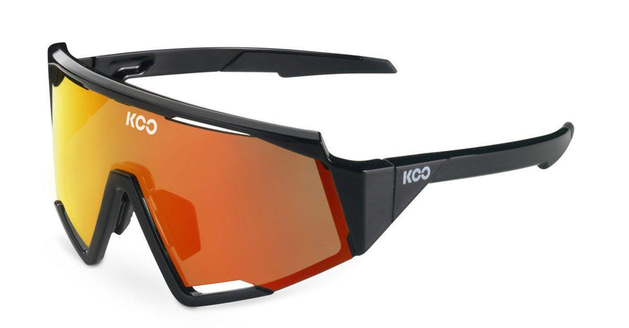 KOO Spectro Black/Red Sunglasses - Red Mirror Lens - SpinWarriors