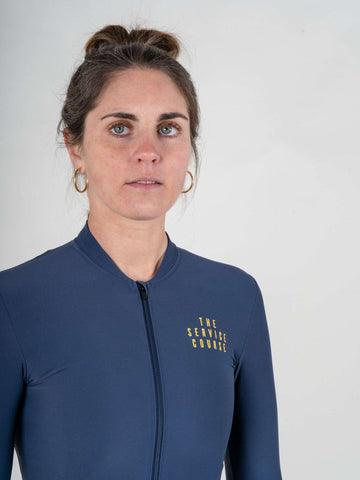 The Service Course Long Sleeve Training Jersey Women - Blue Night