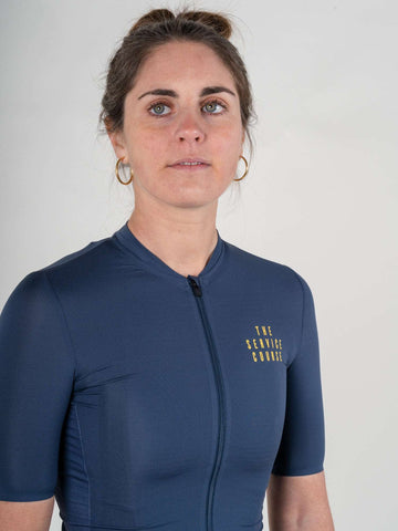 The Service Course Short Sleeve Lightweight Race Jersey Women - Blue Night