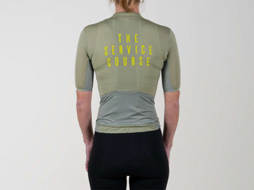 The Service Course Short Sleeve Lightweight Race Jersey Women - Oil Green