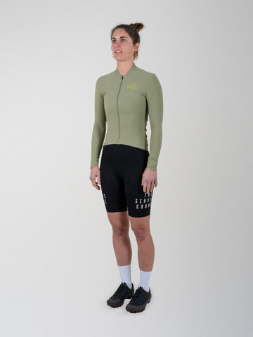 The Service Course Long Sleeve Training Jersey Women - Oil Green
