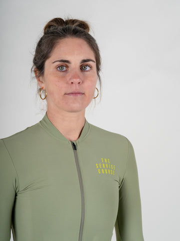 The Service Course Long Sleeve Training Jersey Women - Oil Green