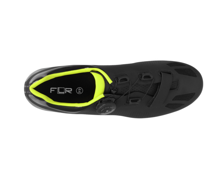 FLR F-11 Road Shoes - Black/Yellow - SpinWarriors