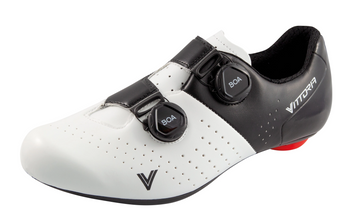 Vittoria Veloce Road Shoes - White/Black - SpinWarriors