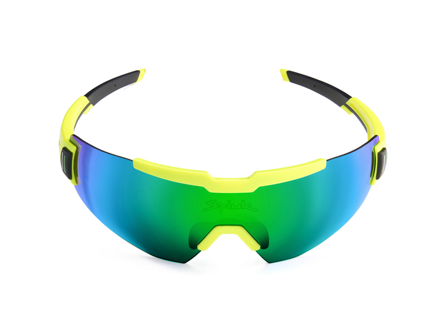Spiuk Profit Yellow Cycling Glasses - Mirrored Green Lens