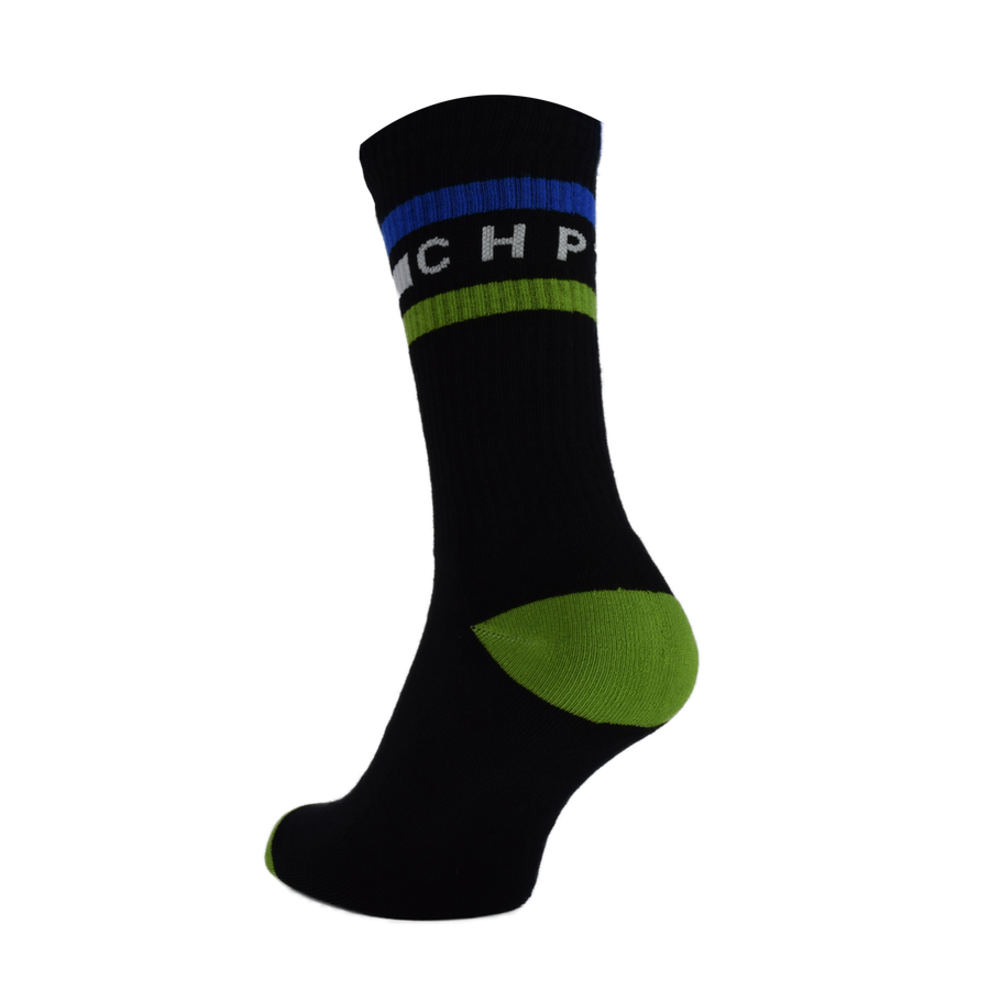CHPT3 Tube Socks - Black/MSR Blue - SpinWarriors