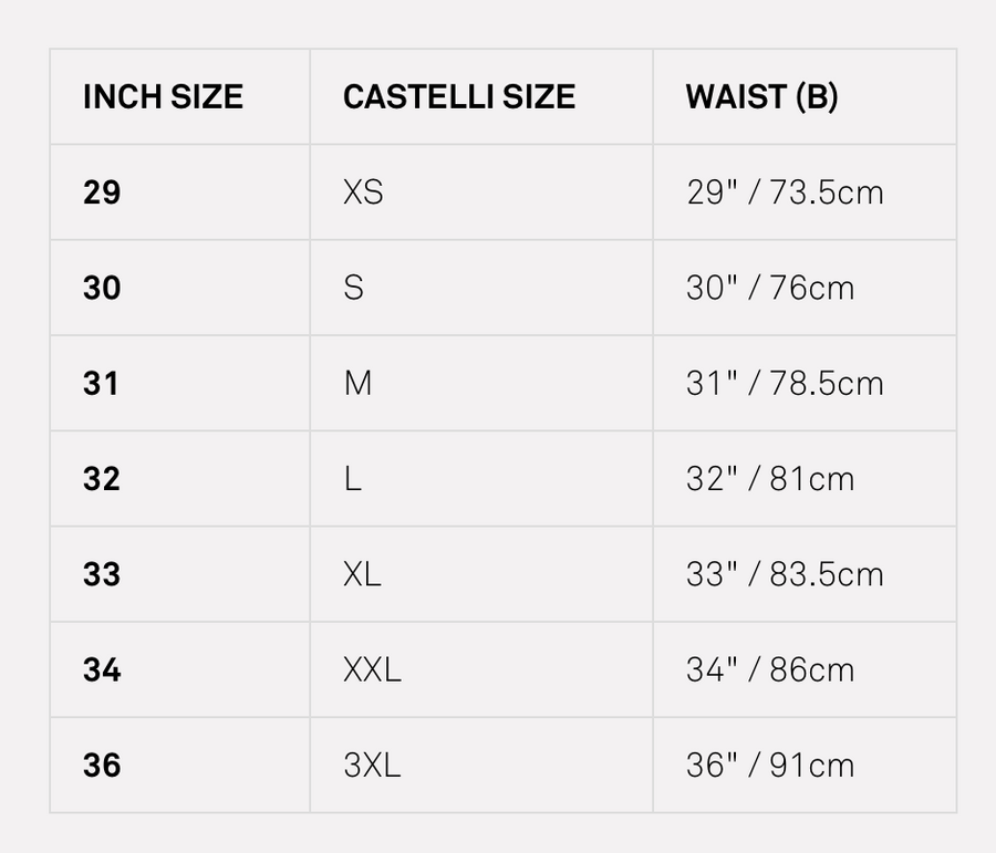 Castelli Bib Shorts Size Guide CHPT3 Origin Bibshort Outer Space Blue