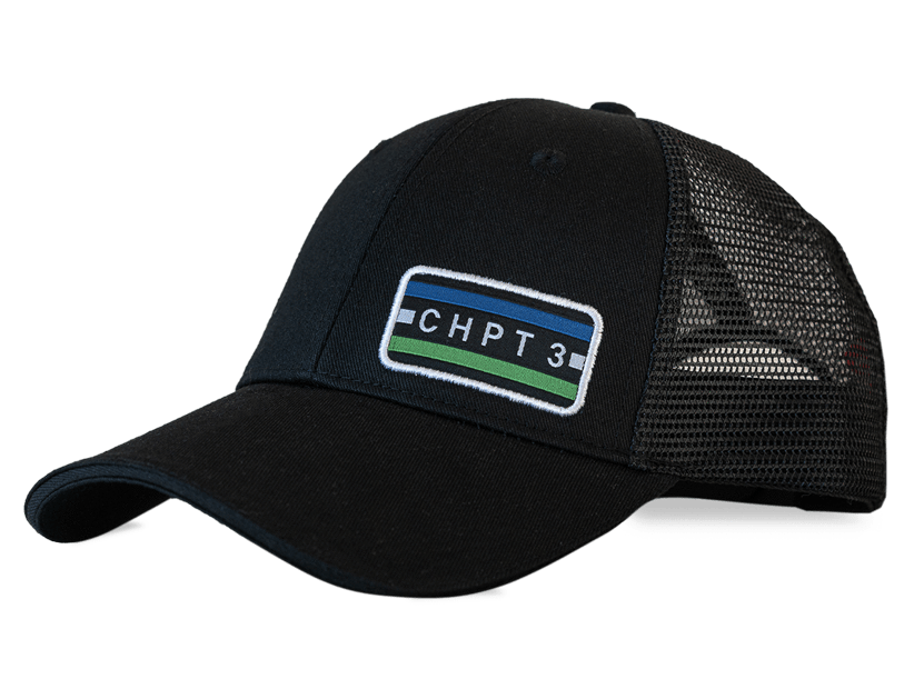 CHPT3 Stripe Cap - Black - SpinWarriors