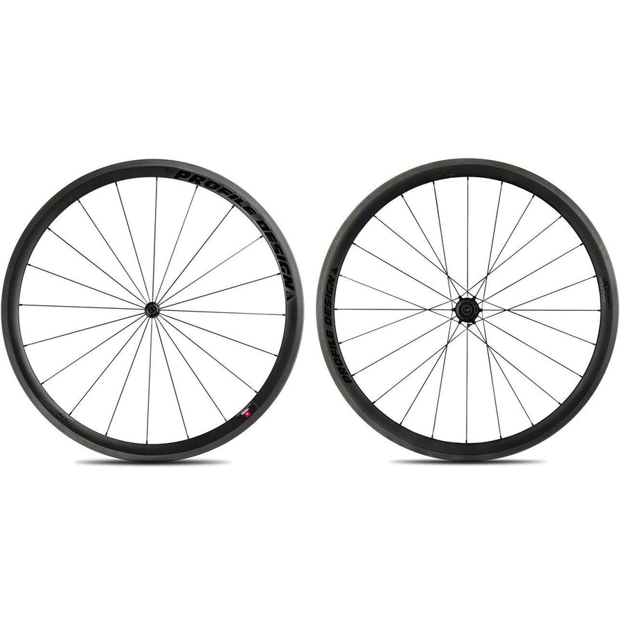 Profile Design 38/TwentyFour Carbon Clincher Wheelset - Black Decal - SpinWarriors