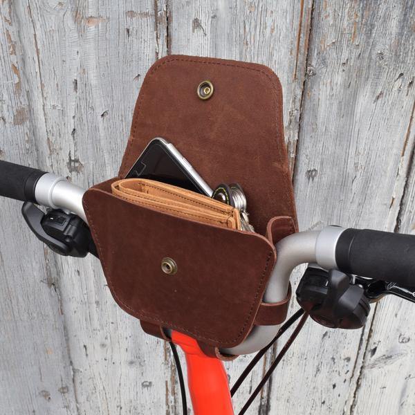 Souma Brompton 2017+ Leather Handlebar Bag Brown