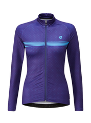 Chapeau! Madeleine Polka Stripe Thermal Women Jersey - Indigo - SpinWarriors