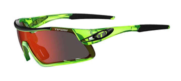 Tifosi Davos Crystal Neon Green Sunglasses - Clarion Red, AC Red & Clear Lenses - SpinWarriors