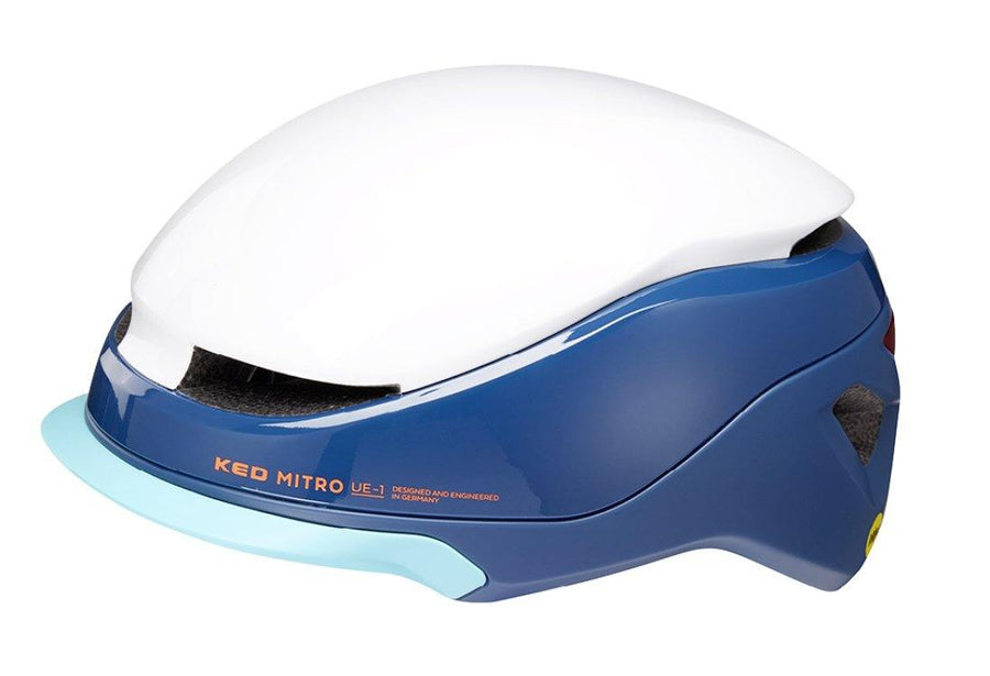 KED Mitro UE-1 MIPS Helmet - White/Blue - SpinWarriors
