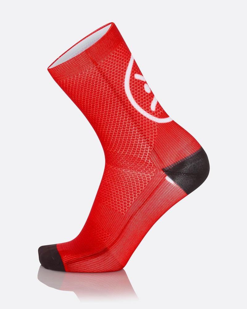 MB Wear Fun Smile Sock - Red - SpinWarriors