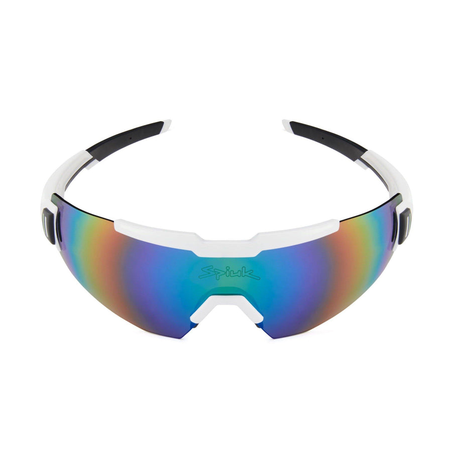 Spiuk Profit White Cycling Glasses - Mirrored Green Lens - SpinWarriors