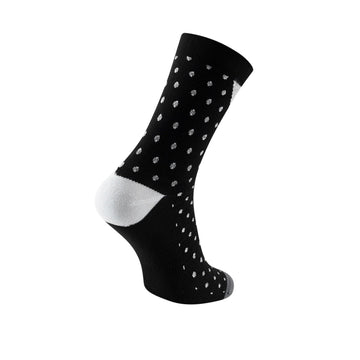 Chapeau! Lightweight Tall Sock - Black Polka Stripe - SpinWarriors