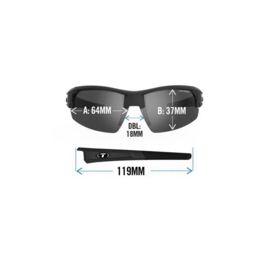 Tifosi Synapse Gloss Black Sunglasses - Smoke Polarized Lens - SpinWarriors
