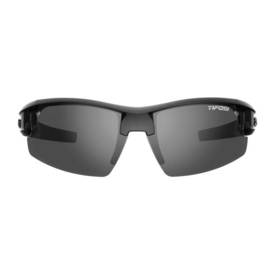 Tifosi Synapse Gloss Black Sunglasses - Smoke Polarized Lens - SpinWarriors