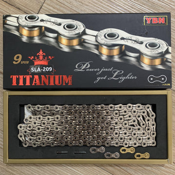 Yaban SLA209 Titanium Silver/Gold 9 Speed Chain - SpinWarriors