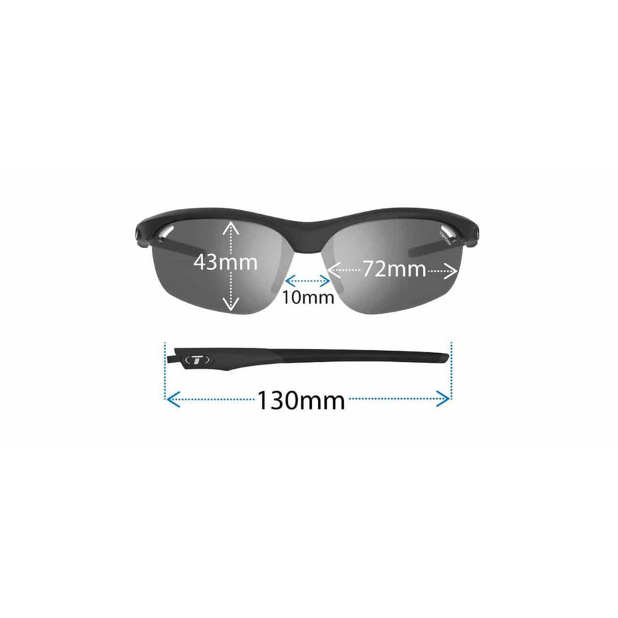 Tifosi Veloce Matte Black Sunglasses - Smoke, AC Red & Clear Lense - SpinWarriors