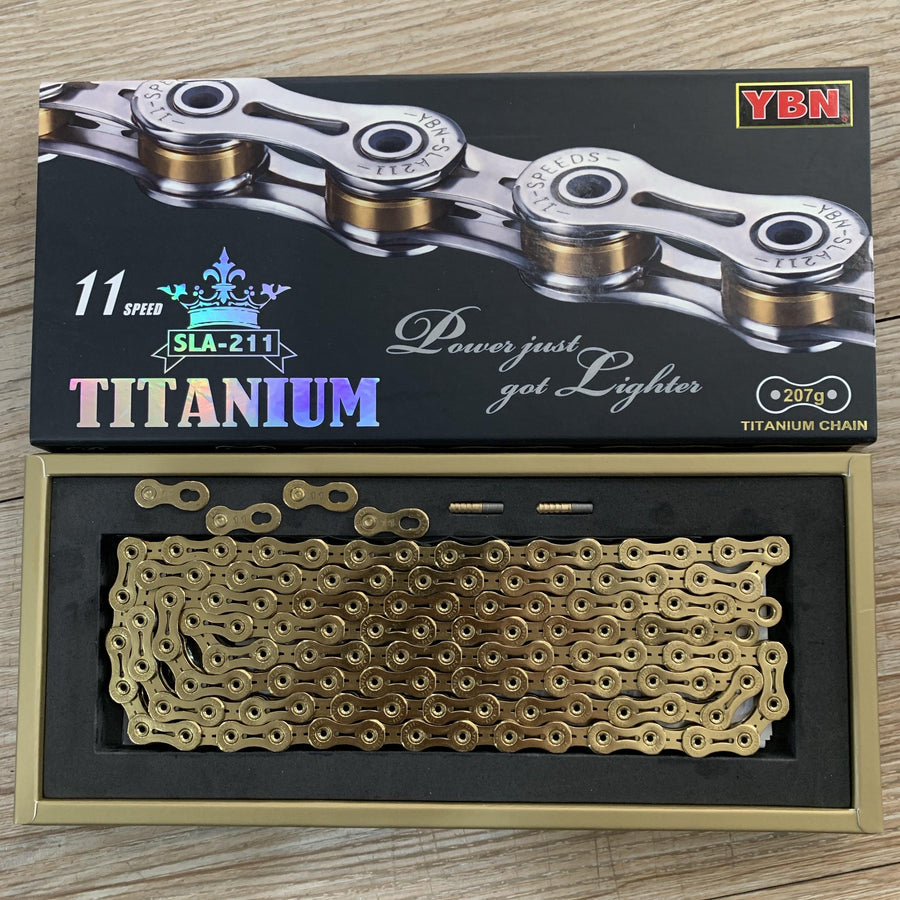 Yaban SLA211 Titanium Gold 11 Speed Chain - SpinWarriors