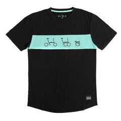 Brompton Logo Collection T-Shirt - Black/Turkish Green - SpinWarriors