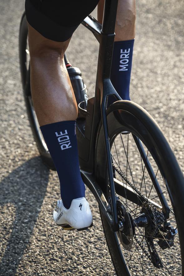 Cois Talk Less Ride More Cycling Socks - Navy - SpinWarriors