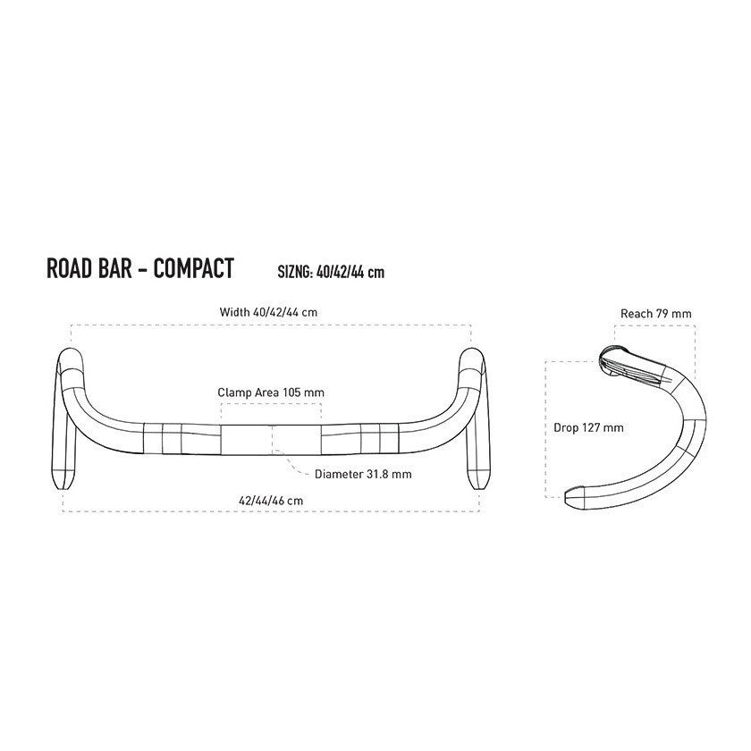 ENVE Compact Carbon Road Bar 44cm - White