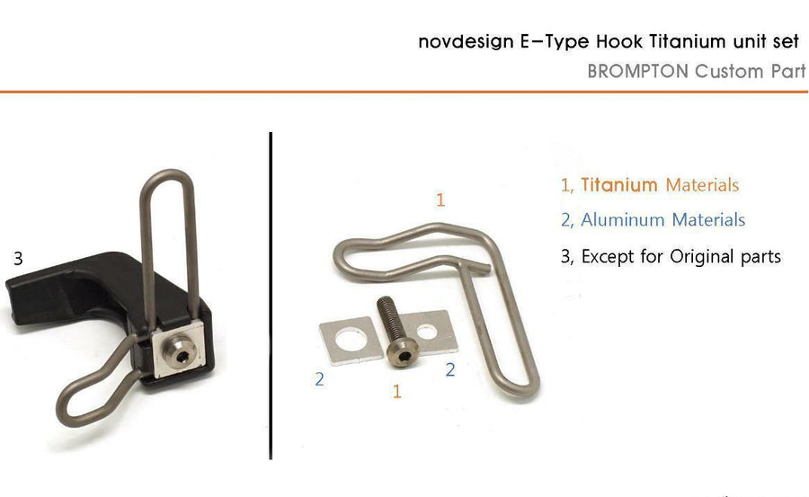 NovDesign Brompton Titanium E-Type Hook - SpinWarriors