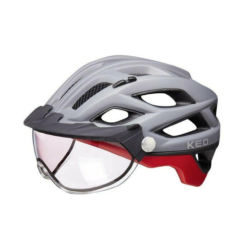 KED Covis Photocromatic Helmet - Grey/Red Matt - SpinWarriors