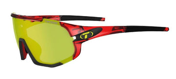 Tifosi Sledge Crystal Red Sunglasses - Clarion Yellow, AC Red & Clear Lenses - SpinWarriors