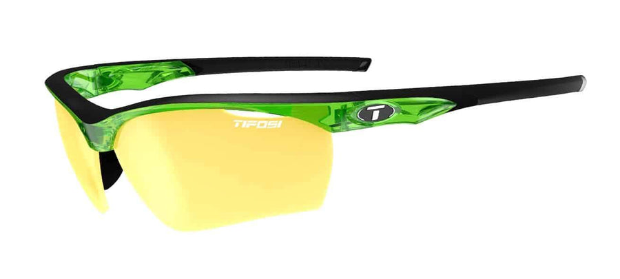Tifosi Vero Crystal Neon Green Sunglasses - Clarion Yellow, AC Red & Clear Lenses - SpinWarriors